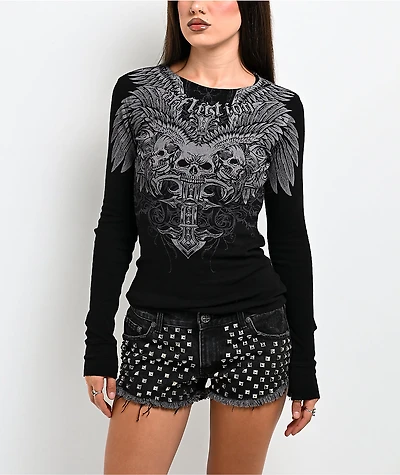 Affliction Elusive Afterlife Black Thermal Long Sleeve T-Shirt
