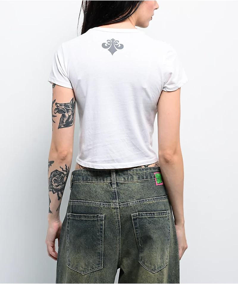 Affliction Elusive Afterlife White Crop T-Shirt