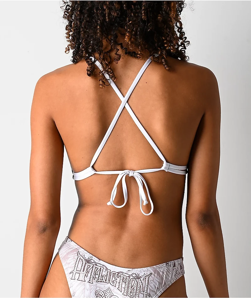 Affliction Elusive Phase White Triangle Bikini Top