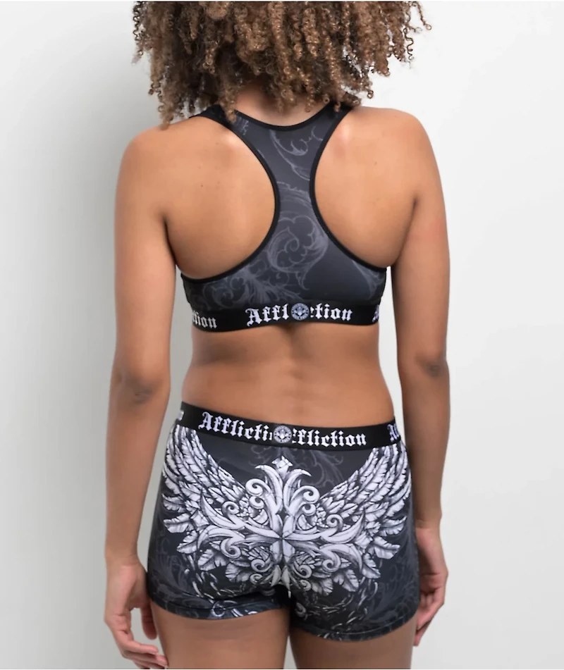 Affliction Empower Black & White Sports Bra
