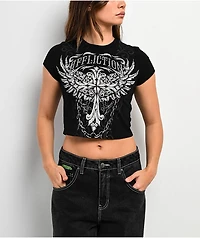 Affliction Empower Black Crop T-Shirt