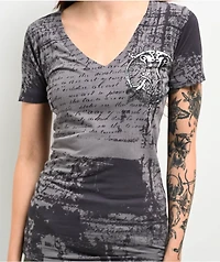 Affliction Eros Grey V-Neck T-Shirt