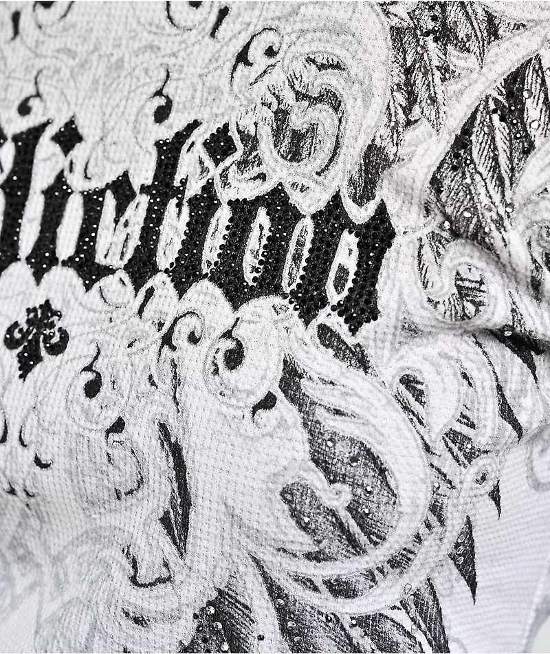 Affliction Estellerly White Thermal Long Sleeve T-Shirt