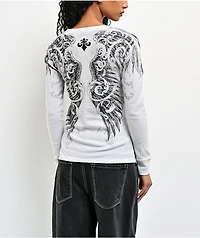 Affliction Estellerly White Thermal Long Sleeve T-Shirt