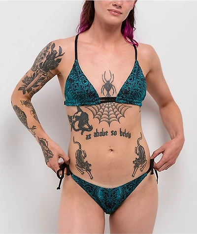 Affliction Eternal Throne Blue High Leg Bikini Bottom