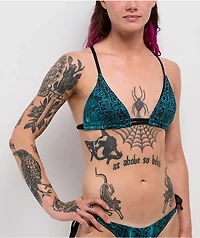 Affliction Eternal Throne Blue Triangle Bikini Top