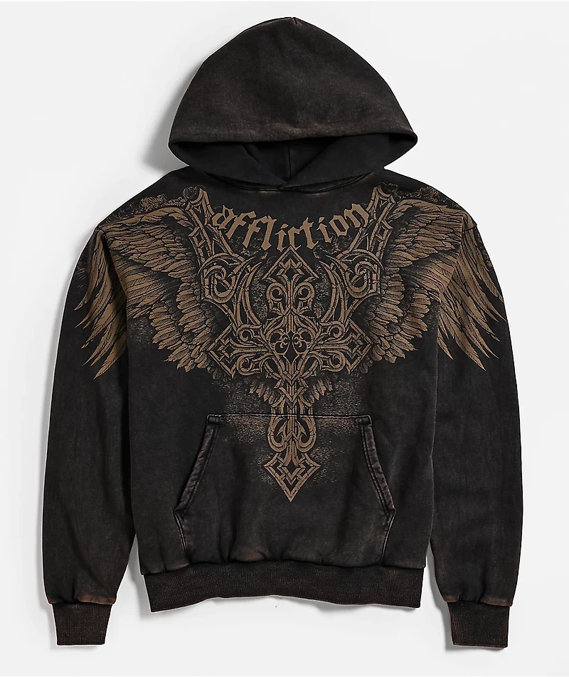 Affliction Eternal Throne Brown Wash Hoodie