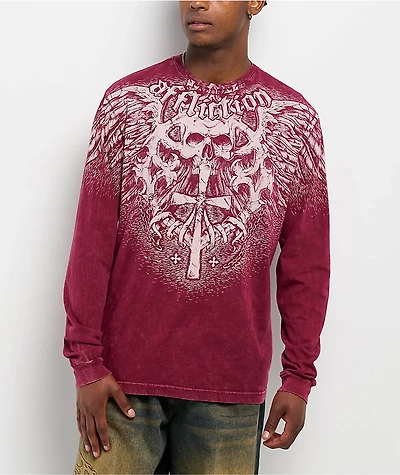 Affliction Eternity Dark Red Long Sleeve T-Shirt