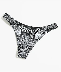 Affliction Evil Eyes Black & White High Leg Bikini Bottom