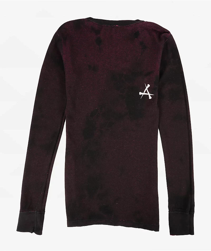 Affliction Faded Iron Pink Wash Reversible Thermal Long Sleeve T-Shirt