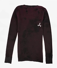 Affliction Faded Iron Pink Wash Reversible Thermal Long Sleeve T-Shirt