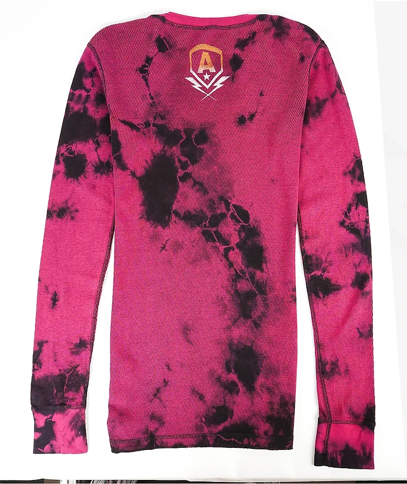 Affliction Faded Iron Pink Wash Reversible Thermal Long Sleeve T-Shirt
