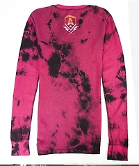 Affliction Faded Iron Pink Wash Reversible Thermal Long Sleeve T-Shirt