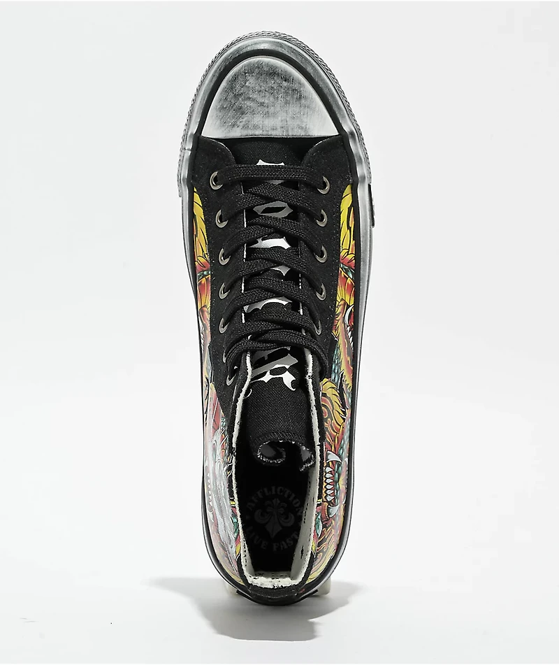 Affliction Flame & Fable Black, Red Yellow Shoes