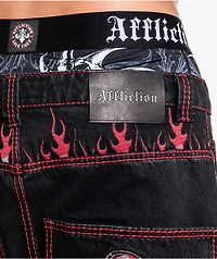 Affliction Flameful Faith Black Extra Wide Leg Jeans