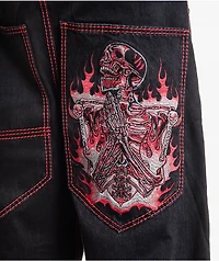 Affliction Flameful Faith Black Extra Wide Leg Jeans
