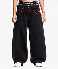 Affliction Flameful Faith Black Extra Wide Leg Jeans