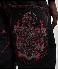 Affliction Flameful Faith Black Wide Leg Jeans
