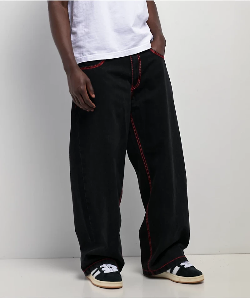 Affliction Flameful Faith Black Wide Leg Jeans