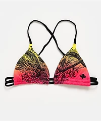 Affliction Flaming Dragon Gradient Triangle Bikini Top
