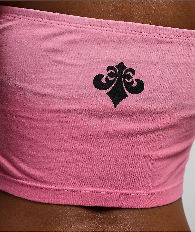 Affliction Flaming Dragon Pink Tube Top