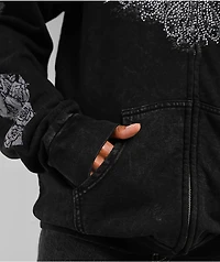 Affliction Forgotten Black Wash Zip Hoodie