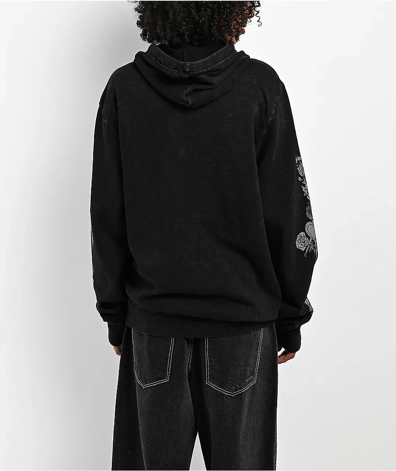 Affliction Forgotten Black Wash Zip Hoodie