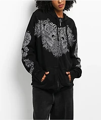 Affliction Forgotten Black Wash Zip Hoodie