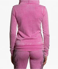 Affliction Forgotten Burnout Pink Wash Zip Hoodie