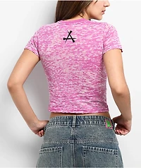 Affliction Forgotten Pink Burnout Crop T-Shirt