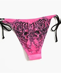 Affliction Forgotten Pink High Leg Bikini Bottom