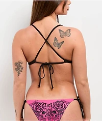 Affliction Forgotten Pink Triangle Bikini Top