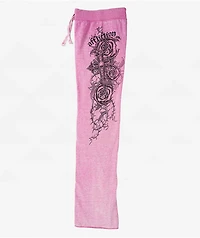 Affliction Forgotten Pink Wash Wide Leg Sweatpants