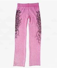 Affliction Forgotten Pink Wash Wide Leg Sweatpants