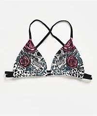 Affliction Forgotten White Triangle Bikini Top