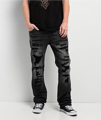 Affliction Gage Alchemy Black Wash Straight Leg Jeans