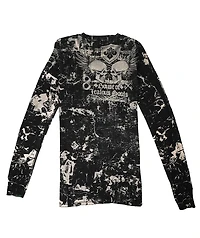 Affliction Garage Of Souls Reversible Black Wash Thermal Long Sleeve T-Shirt