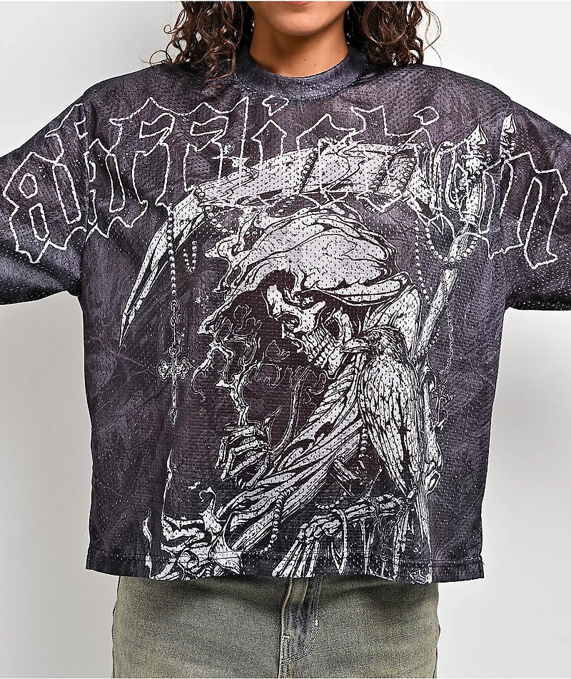 Affliction Ghost Fever Black Crop Jersey
