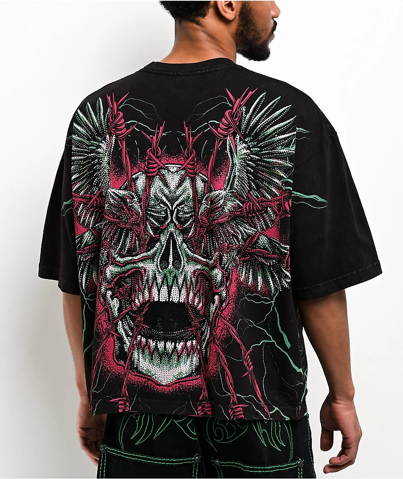 Affliction Ghost Image Black Wash Boxy T-Shirt