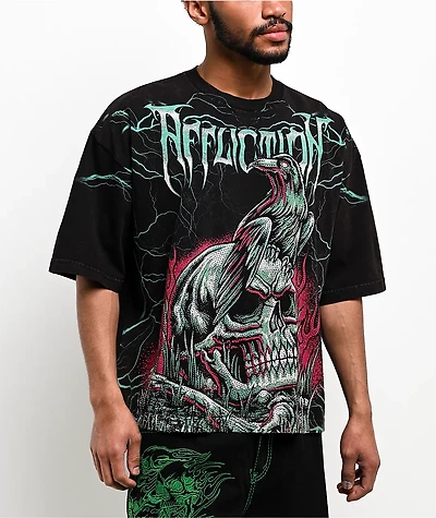 Affliction Ghost Image Black Wash Boxy T-Shirt