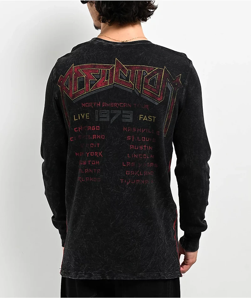 Affliction Haunted Glass Black Wash Long Sleeve Thermal T-Shirt