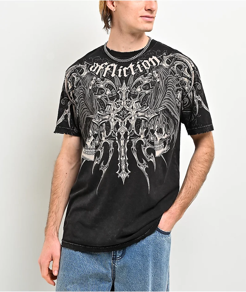 Affliction Haunted Passage Black Wash T-Shirt