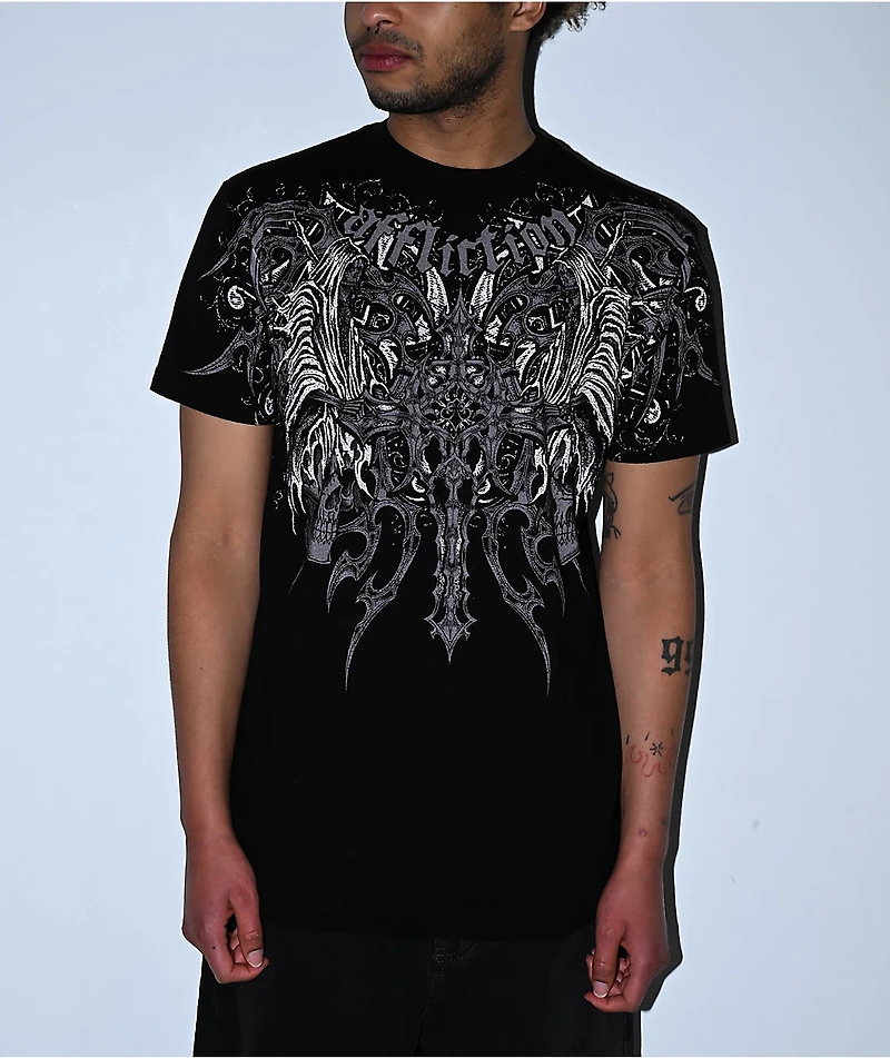 Affliction Haunted Passage Reflective Black T-Shirt