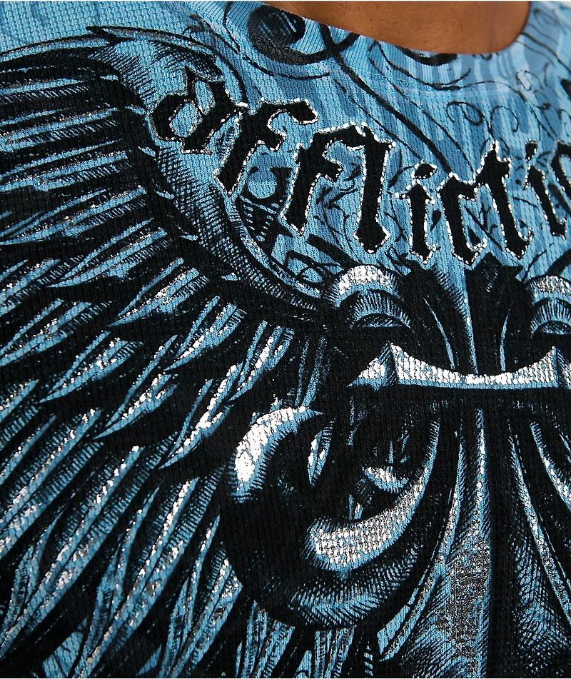 Affliction Ice Blade Blue Thermal Long Sleeve T-Shirt
