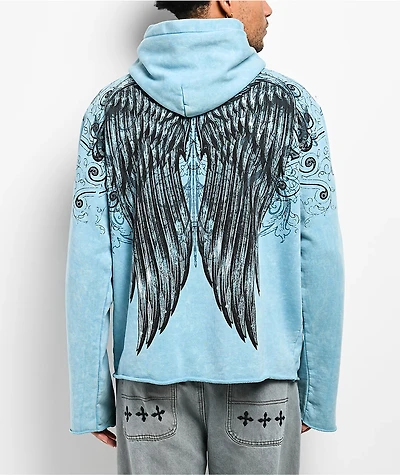 Affliction Ice Blade Blue Wash Hoodie