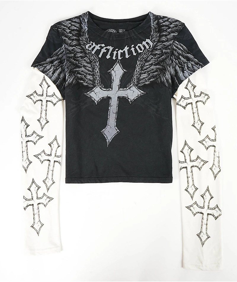 Affliction Iced Inferno Black Zip Hoodie