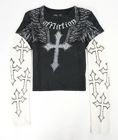 Affliction Iced Inferno Black Zip Hoodie