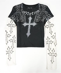 Affliction Iced Inferno Black Zip Hoodie