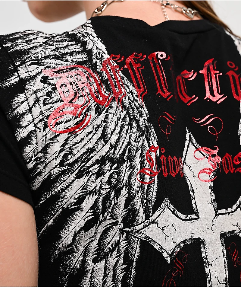 Affliction Imperial Life Black Crop T-Shirt