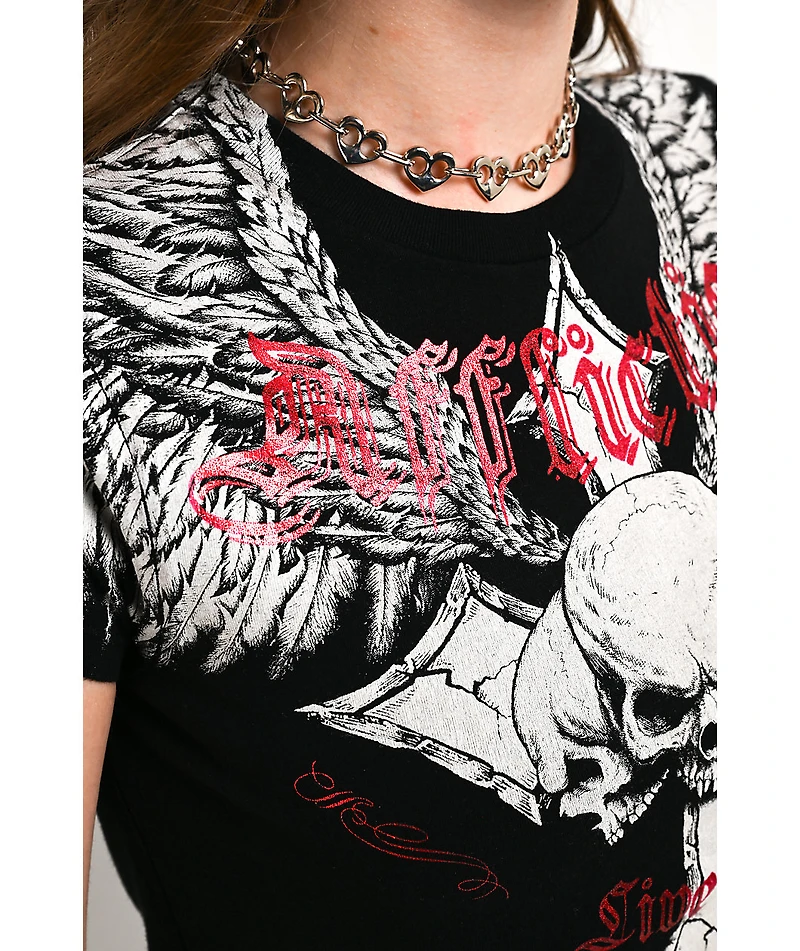 Affliction Imperial Life Black Crop T-Shirt